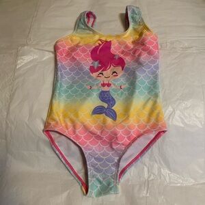 Kids Mermaid One-Piece Swimsuit - Rainbow Pink